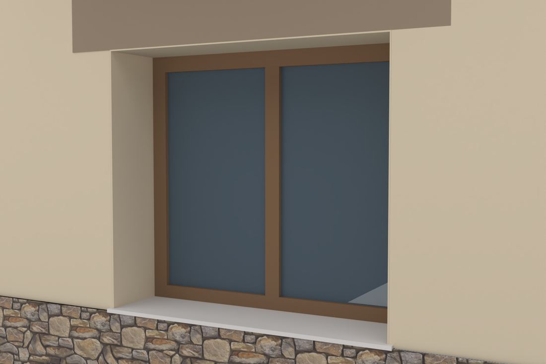 Carpintería y vidrio. Imagen virtual generada a partir del modelo del proyecto. No contractual.